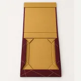 Custom wine gift presentation packaging — Collapsible magnetic rigid box — Unfolded / flat-pack
